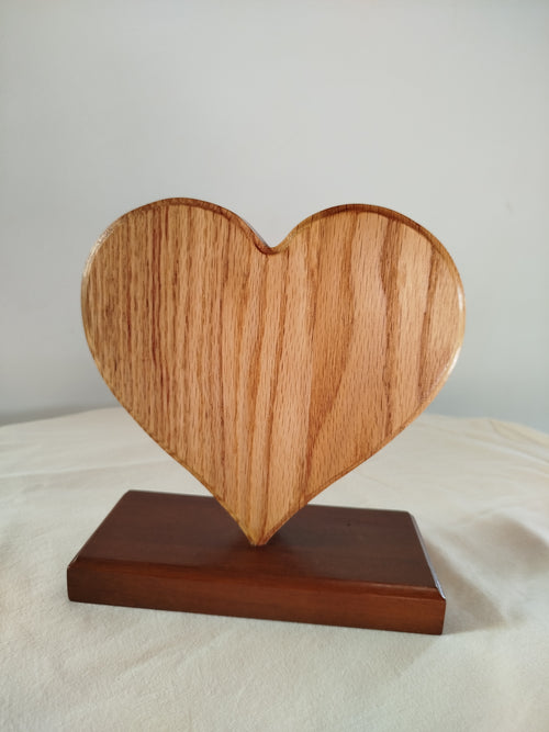Corazón macizo de roble con base de caoba
